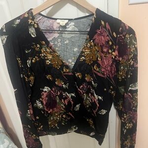 Anthropologie Tiny Callie Floral Wrap Blouse - size S